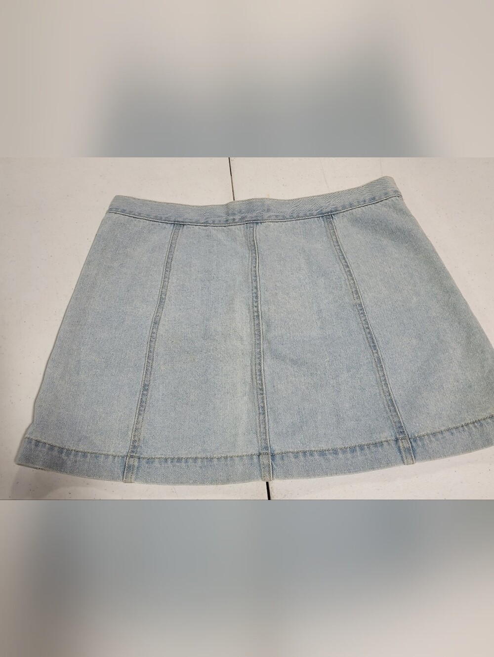 Forever 21 Light Blue Button-Front Denim Mini Skirt - Picture 3 of 4